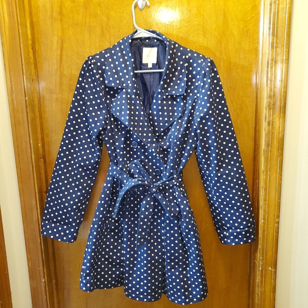 Modcloth Capital Class Trench Coat - Dots